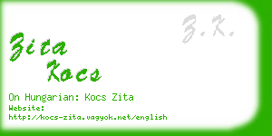 zita kocs business card